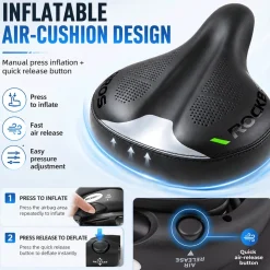 Adjustable Air Cushion Bike Saddle Wide Comfort Shock Absorbing Seat