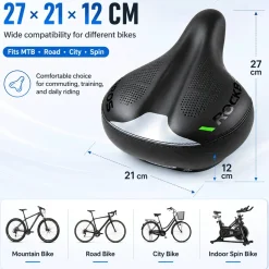 Adjustable Air Cushion Bike Saddle Wide Comfort Shock Absorbing Seat