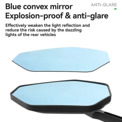 Adjustable Handlebar Bike Rearview Mirror Mirror with Anti-Glare Glass