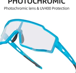 Aerodynamic Windproof Photochromic Cycling Sunglasses