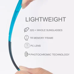 Aerodynamic Windproof Photochromic Cycling Sunglasses