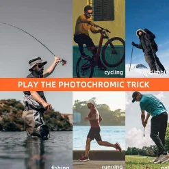 Aerodynamic Windproof Photochromic Cycling Sunglasses
