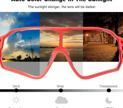 Aerodynamic Windproof Photochromic Cycling Sunglasses