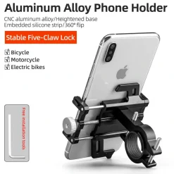 Aluminum Alloy Phone Mount Fits 2.2–3.7 in Wide