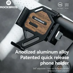 Aluminum Anti-Shake Cell Bike Phone Holder, Motorcycle Phone Mount for 2.56–3.74