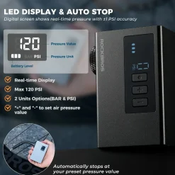 AS240 PRO Mini Electric Bike Pump with Gauge Max 120PSI