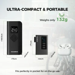 AS240 PRO Mini Electric Bike Pump with Gauge Max 120PSI