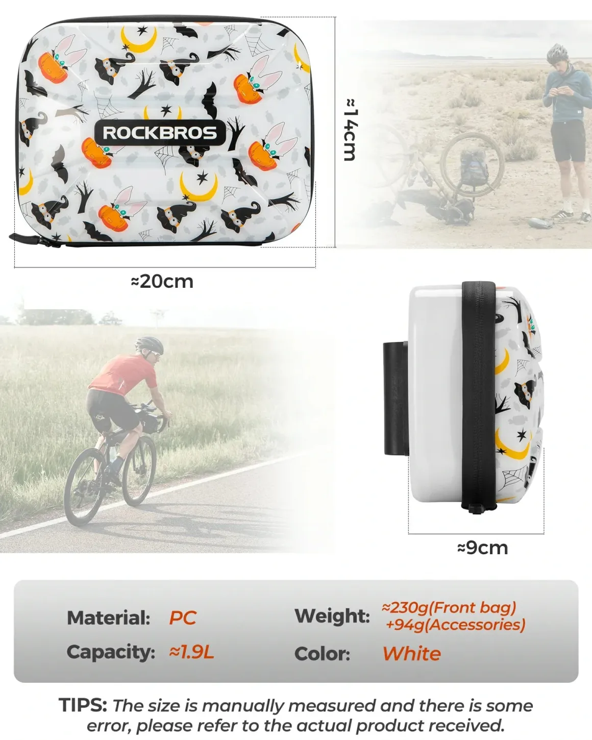Bicycle Handlebar Bag Waterproof Hard Shell for Folding Bike