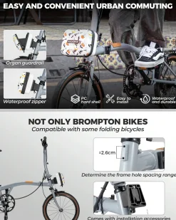 Bicycle Handlebar Bag Waterproof Hard Shell for Folding Bike