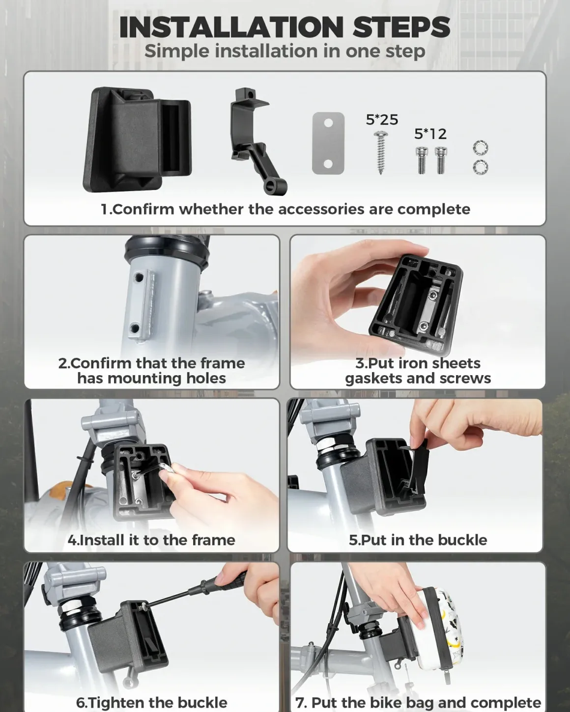 Bicycle Handlebar Bag Waterproof Hard Shell for Folding Bike