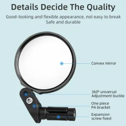 Bike Rear View Mirror 360 Rotatable 1pc