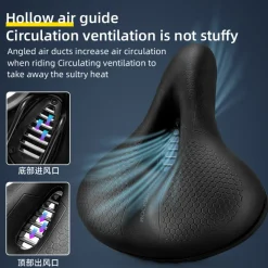 Bike Seat Memory Foam Bike Saddle Comfortable Waterproof for Leisure