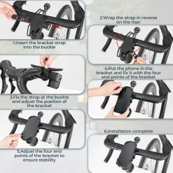 Bike Stem Phone Mount for Mountain & Road Bike 4-7 Inch