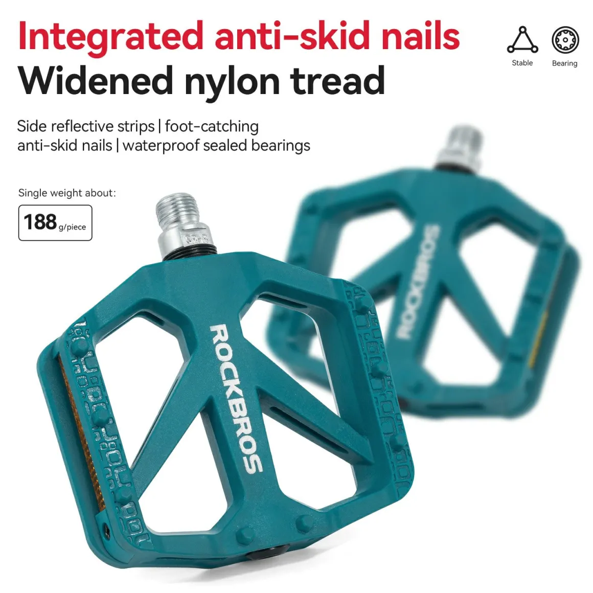 BP2602 Wide Platform Nylon Bike Pedals