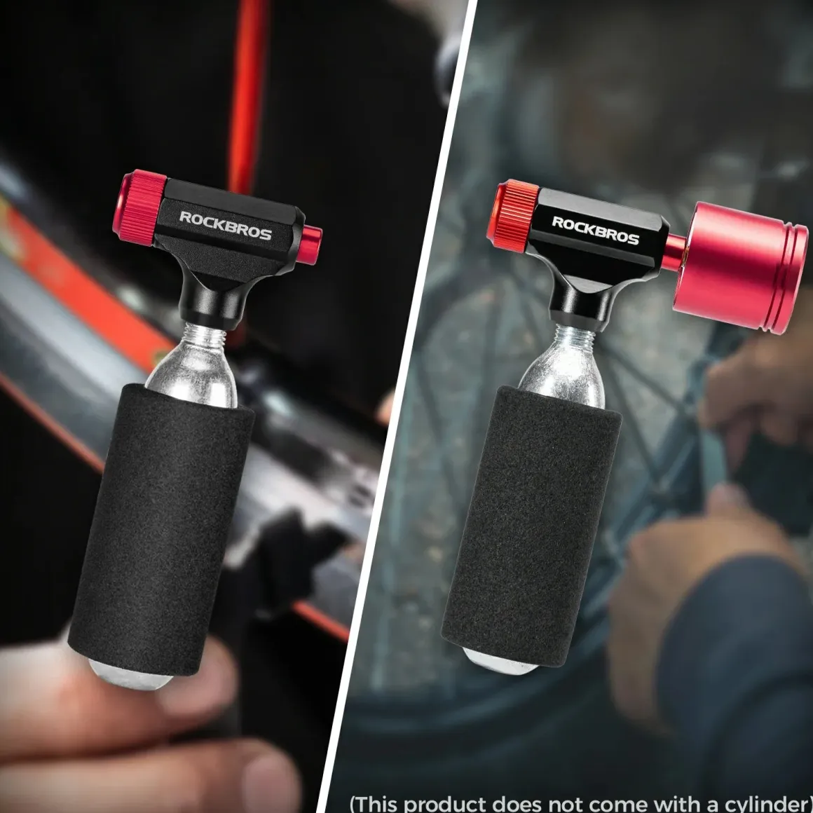 CO2 Bike Tire Inflator with Pressure Gauge for Presta & Schrader Valves