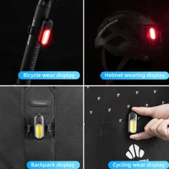 COB Mini Tail Light USB Dual Light Colors