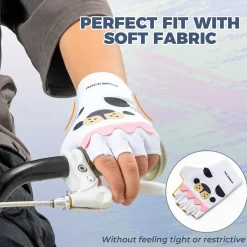 Cute Kids Half-Finger Cycling Gloves Non-Slip Padded Unisex