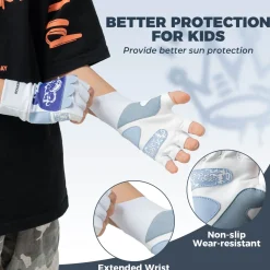 Cute Kids Half-Finger Cycling Gloves Non-Slip Padded Unisex