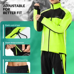 Cycling Jacket Pants Winter Suit Fluorescent Green