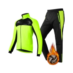 Cycling Jacket Pants Winter Suit Fluorescent Green