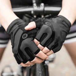Flocked Half Finger Cycling Gloves