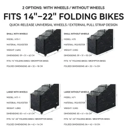Folding Bike Travel Case Fits 14