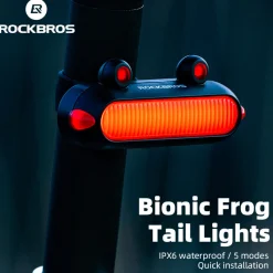 Frog Tail Light USB 6 Modes Brake Light