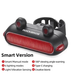 Frog Tail Light USB 6 Modes Brake Light
