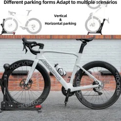 2-in-1 Adjustable Bike Stand Foldable Floor Vertical Rack Sturdy Carbon Steel for 24