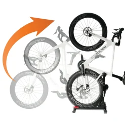 2-in-1 Adjustable Bike Stand Foldable Floor Vertical Rack Sturdy Carbon Steel for 24