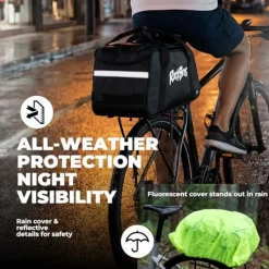 3-in-1 Bike Pannier Bag 10.5L Rear Rack Bag Backpack