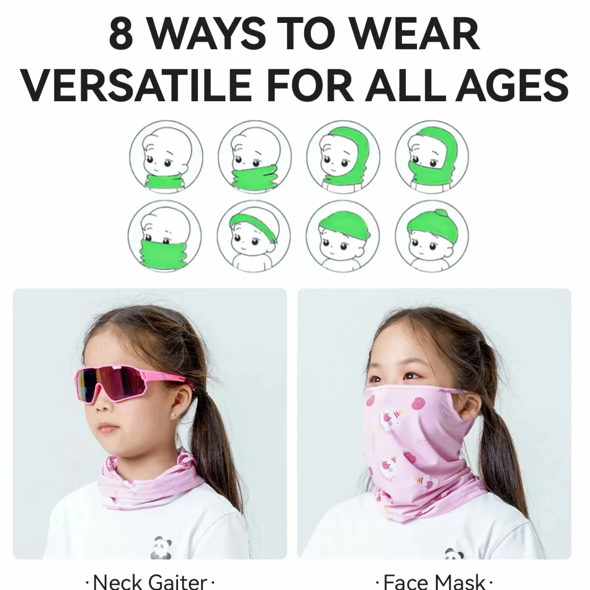 Kids Cooling Neck Gaiter for Boys Girls Age 7-12