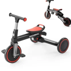 Kids 3 in 1 Tricycle Adjustable Seat Removable Pedals Toddler Ride On Bike