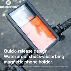 Magnetic Waterproof Bike Phone Holder Shock-Absorbing For 4.7–6.9‘’