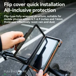 Magnetic Waterproof Bike Phone Holder Shock-Absorbing For 4.7–6.9‘’