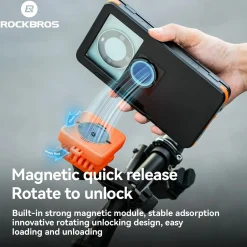 Magnetic Waterproof Bike Phone Holder Shock-Absorbing For 4.7–6.9‘’