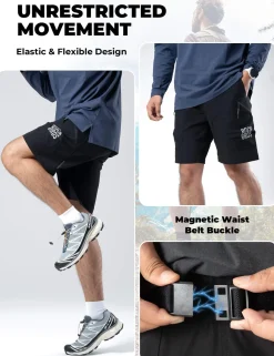 Men's Commuter Shorts Moisture-Wicking Multi-Pocket Shorts for Outdoor