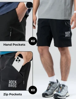 Men's Commuter Shorts Moisture-Wicking Multi-Pocket Shorts for Outdoor