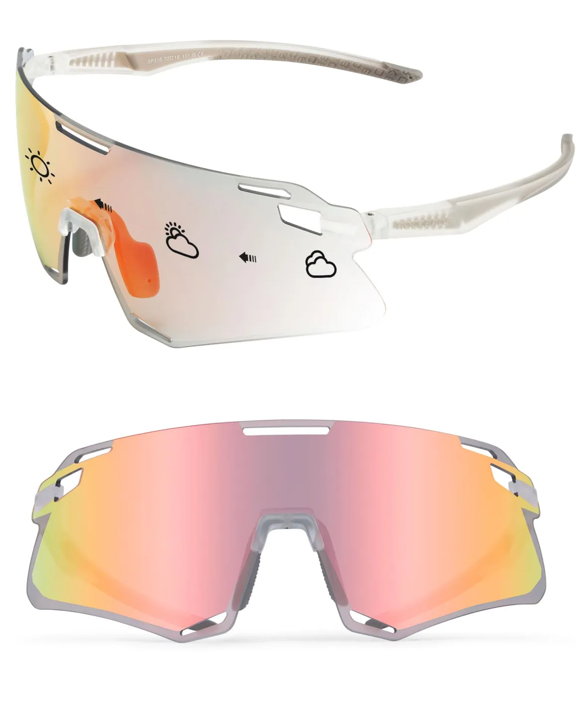 Men's TR90 Photochromic Cycling Sunglasses for MTB