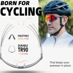Men's TR90 Photochromic Cycling Sunglasses for MTB