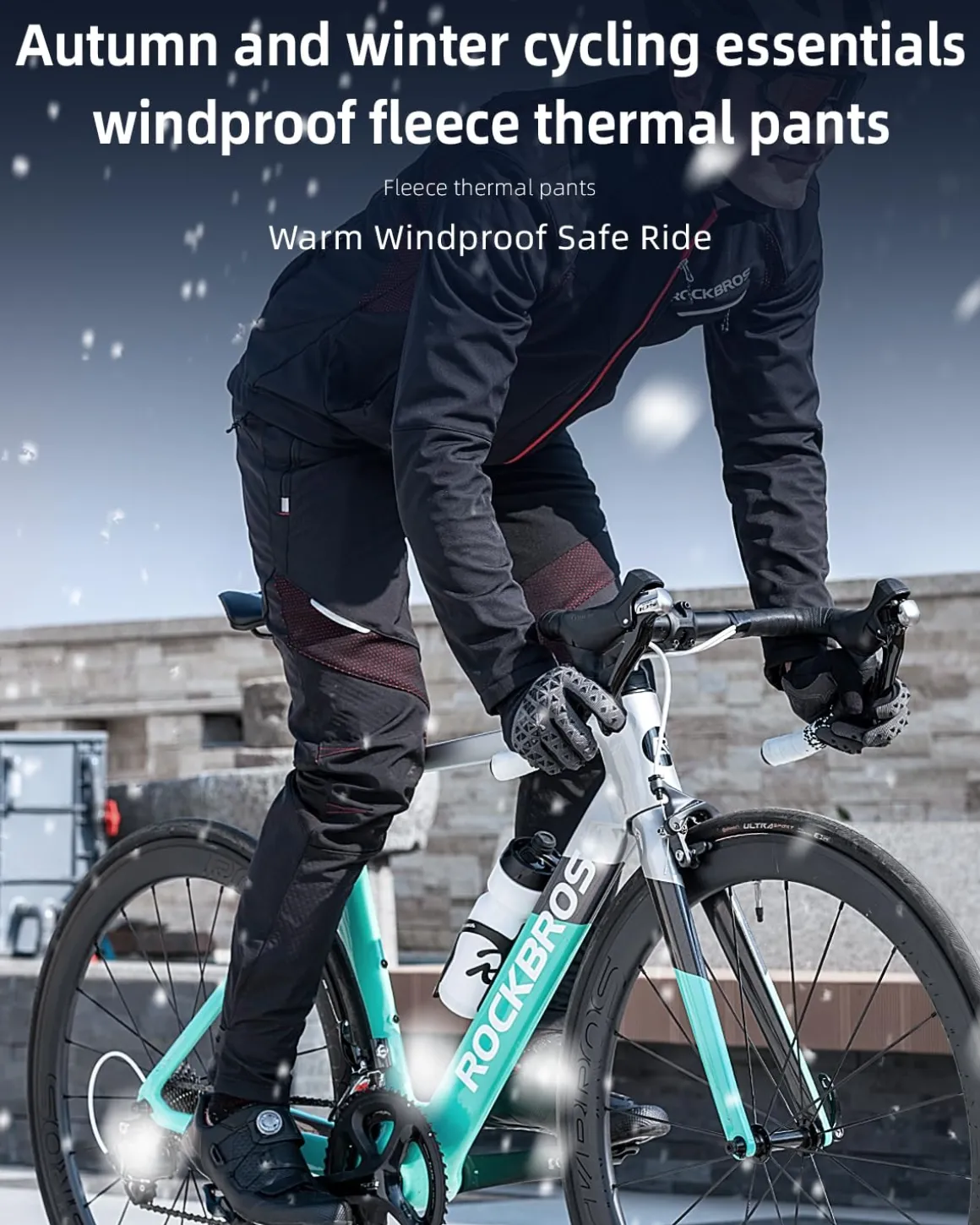 Men's Winter Cycling Pants Windproof Thermal Ergonomics