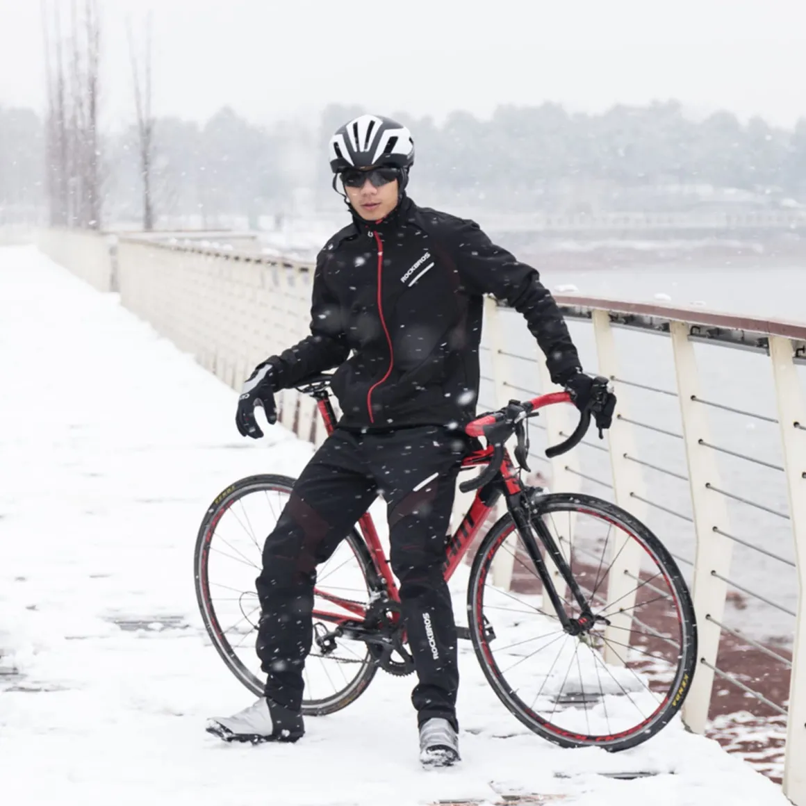 Men's Winter Cycling Pants Windproof Thermal Ergonomics