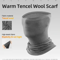 Merino Wool Thermal Neck Gaiter Face Mask for Men Women