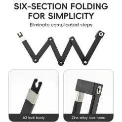 Mini Folding Bike Lock with Mount Bracket