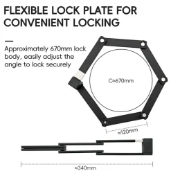 Mini Folding Bike Lock with Mount Bracket