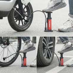 Mini Portable Aluminum Bike Floor Pump with Presta and Schrader 100PSI