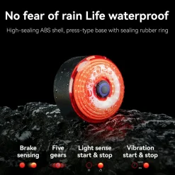 Multifunctional Cycling Tail Bag With Light