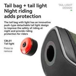 Multifunctional Cycling Tail Bag With Light