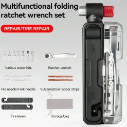 Multifunctional Mini Ratchet 15 In 1 Bike Repair Tool Kit for Cycling Emergencies