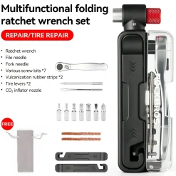 Multifunctional Mini Ratchet 15 In 1 Bike Repair Tool Kit for Cycling Emergencies